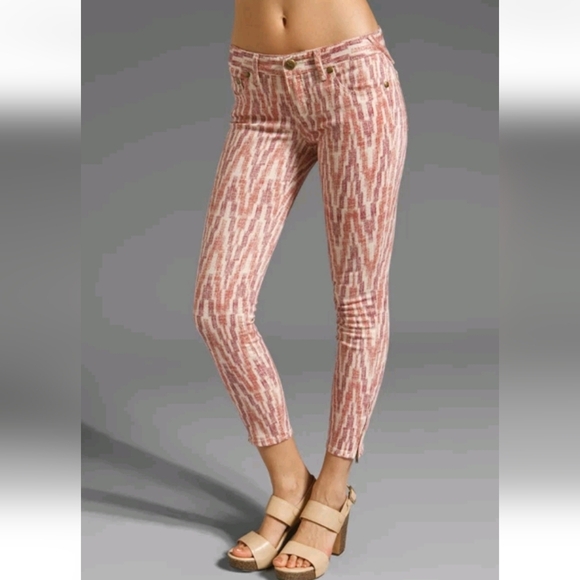 Free People Low Rise Americana Ikat Skinny Cropped Jeans Size 27 EUC - Picture 10 of 11